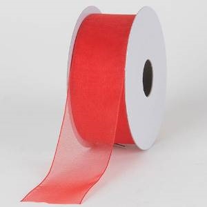 25 yards-Red Organza Ribbon (3/8, 5/8, 7/8, 1.5 )